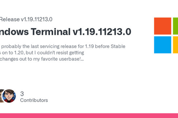 Windows Terminal 1.19.11213.0 released